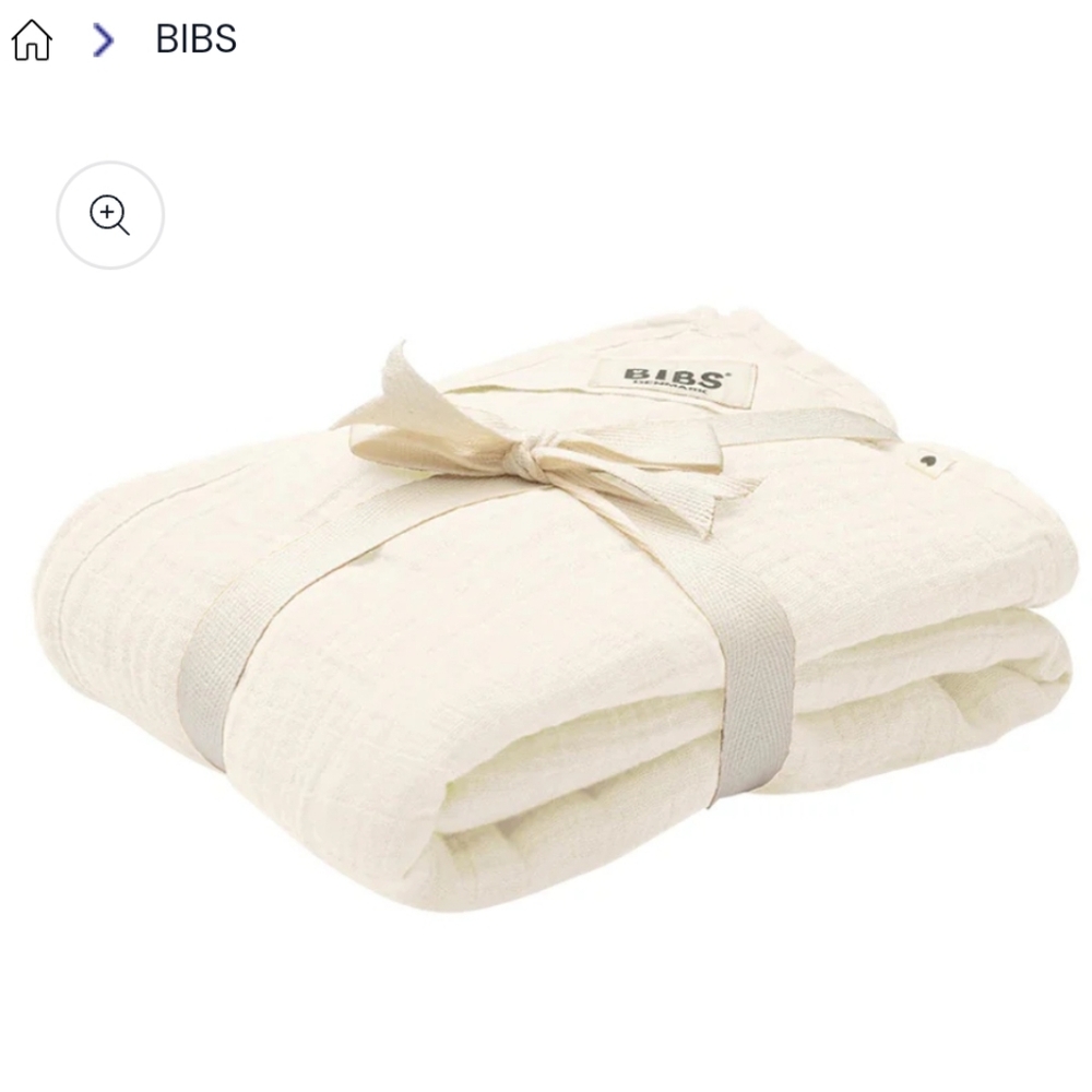 Set of 2 BIBS Organic Cotton Muslin Swaddle Blankets - Ivory